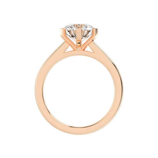 Solleona Six Prong Round Cut Solitaire Lab Diamond Ring