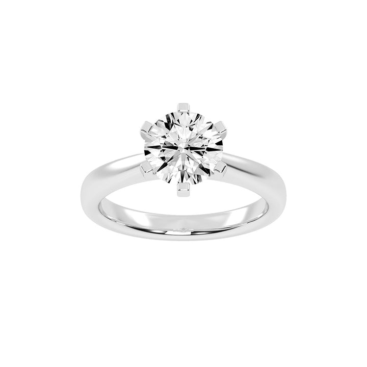 Solleona Six Prong Round Cut Solitaire Lab Diamond Ring