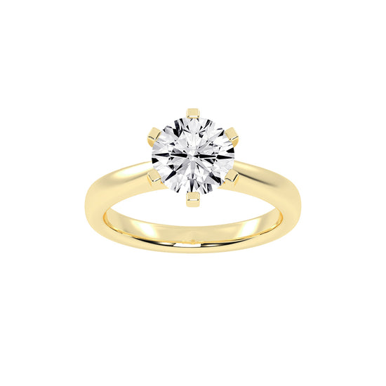 Solleona Six Prong Round Cut Solitaire Lab Diamond Ring