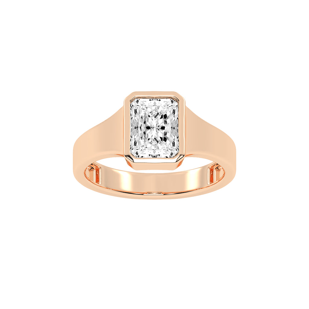 Solurine Radiant Cut Solitaire Lab Diamond Ring