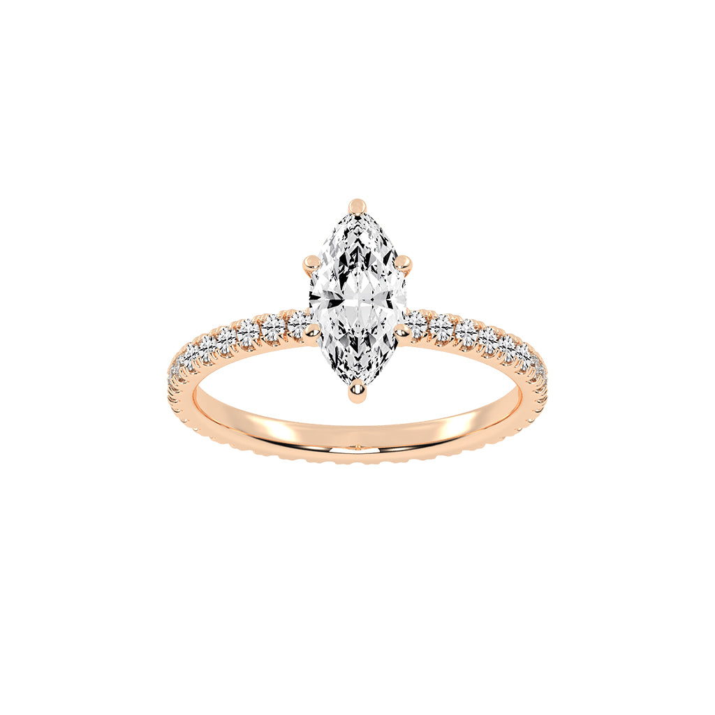 Cheriscia Six Prong Marquise Cut Engagement Lab Diamond Ring