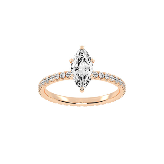 Cheriscia Six Prong Marquise Cut Engagement Lab Diamond Ring