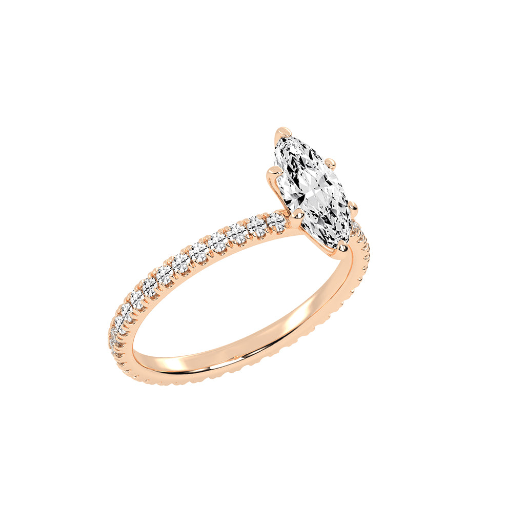 Cheriscia Six Prong Marquise Cut Engagement Lab Diamond Ring