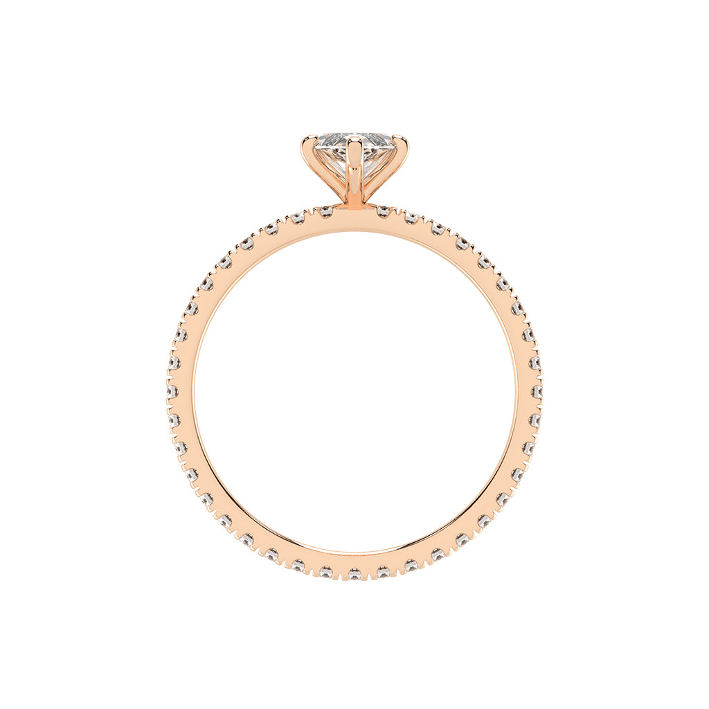 Cheriscia Six Prong Marquise Cut Engagement Lab Diamond Ring