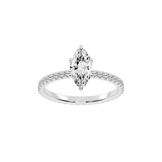 Cheriscia Six Prong Marquise Cut Engagement Lab Diamond Ring