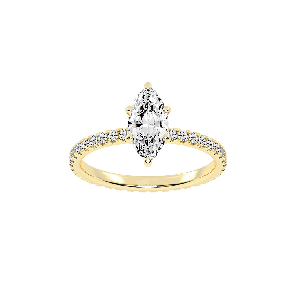 Cheriscia Six Prong Marquise Cut Engagement Lab Diamond Ring