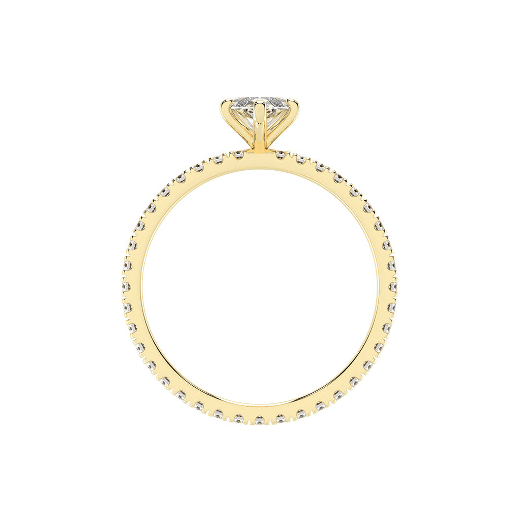 Cheriscia Six Prong Marquise Cut Engagement Lab Diamond Ring