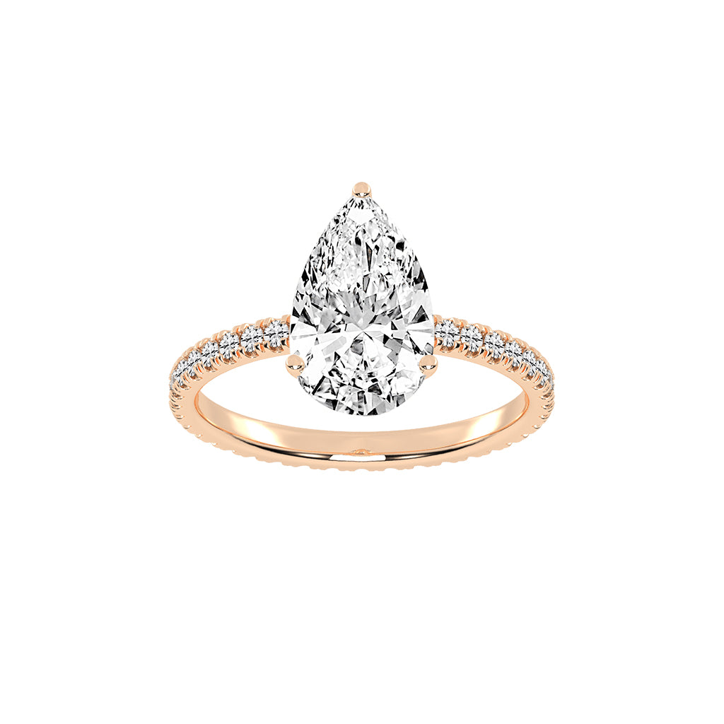 Fiancerra Pear Cut Engagement Lab Diamond Ring