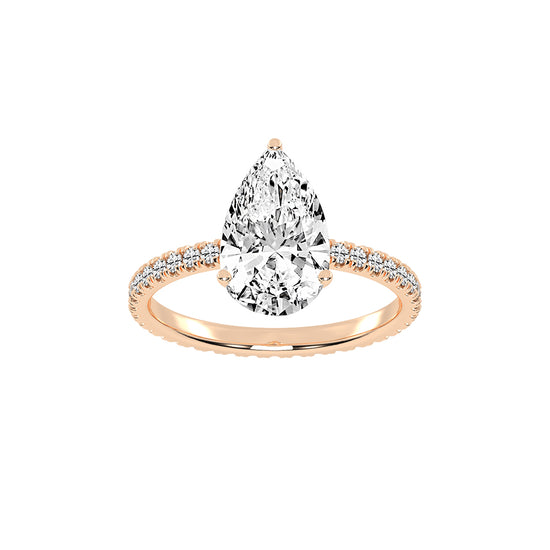 Fiancerra Pear Cut Engagement Lab Diamond Ring