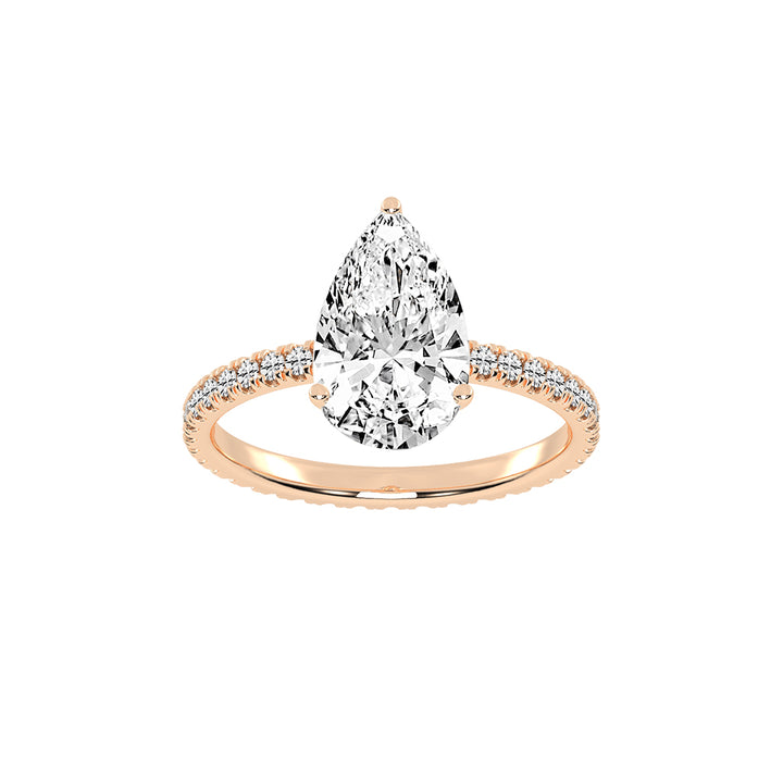 Fiancerra Pear Cut Engagement Lab Diamond Ring