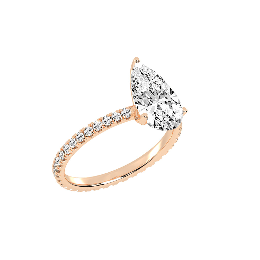 Fiancerra Pear Cut Engagement Lab Diamond Ring