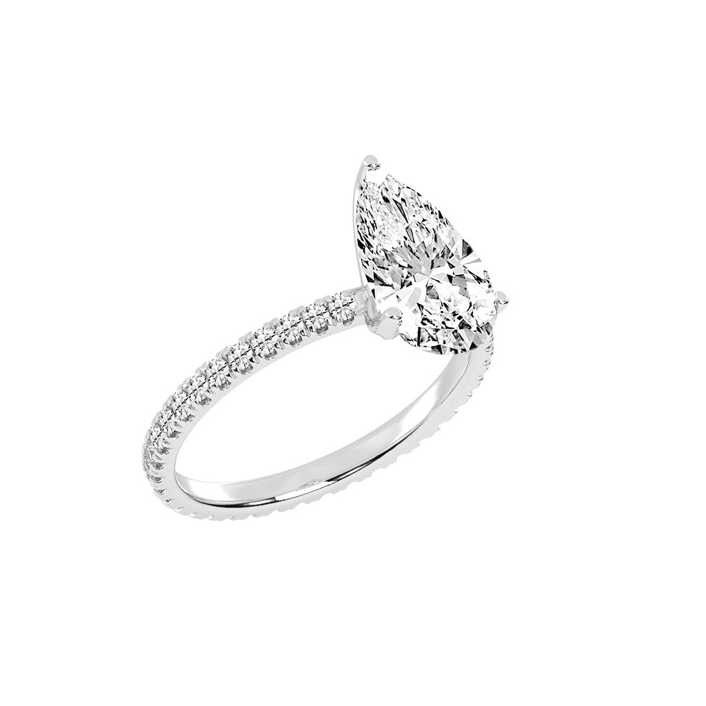 Fiancerra Pear Cut Engagement Lab Diamond Ring