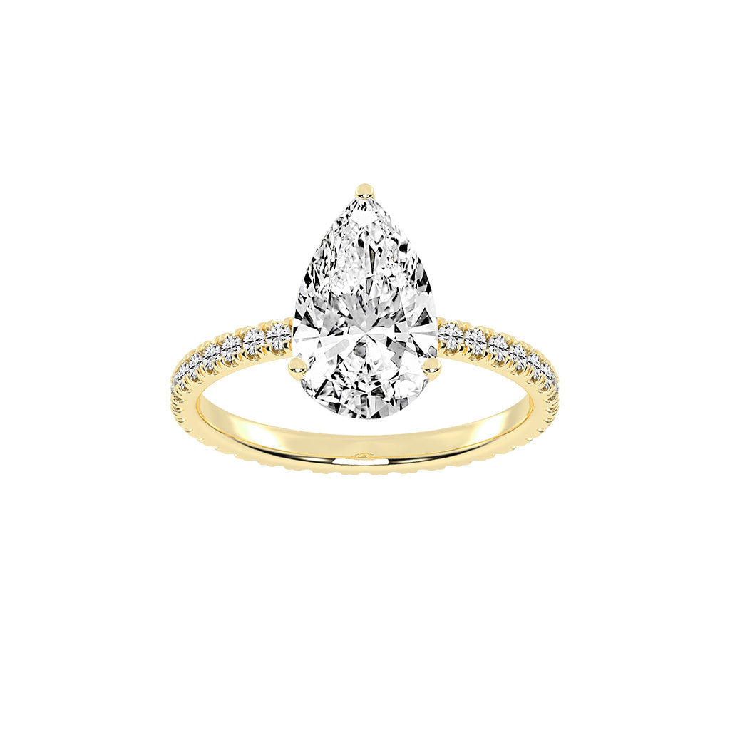 Fiancerra Pear Cut Engagement Lab Diamond Ring