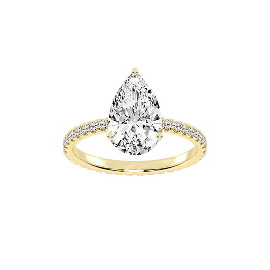 Fiancerra Pear Cut Engagement Lab Diamond Ring