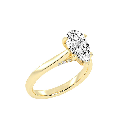 Sidaria Pear Cut Seven Surprise Lab Diamond Ring