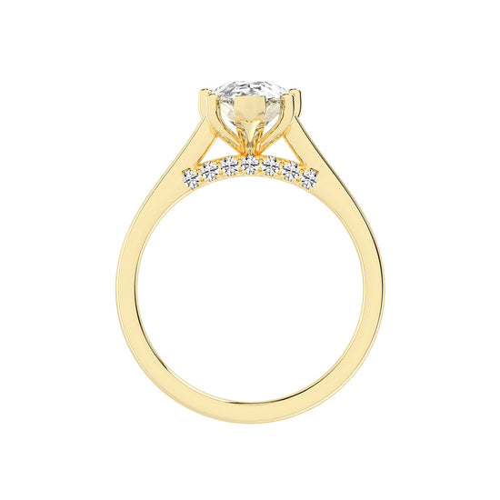 Sidaria Pear Cut Seven Surprise Lab Diamond Ring