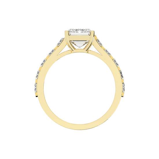 Luxistra Four Prong Emerald Cut Classic Lab Diamond Ring
