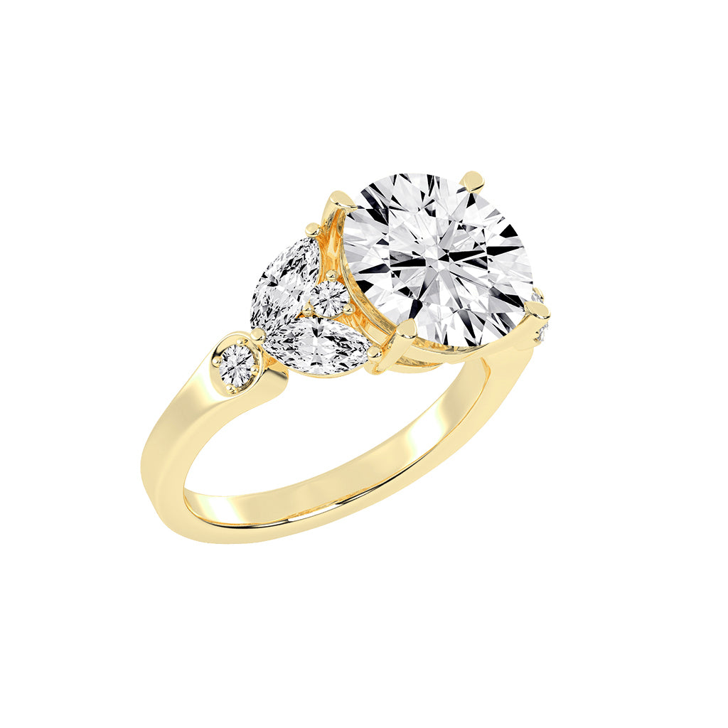 Velarix Trilliants Round Cut Lab Diamond Ring