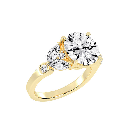 Velarix Trilliants Round Cut Lab Diamond Ring
