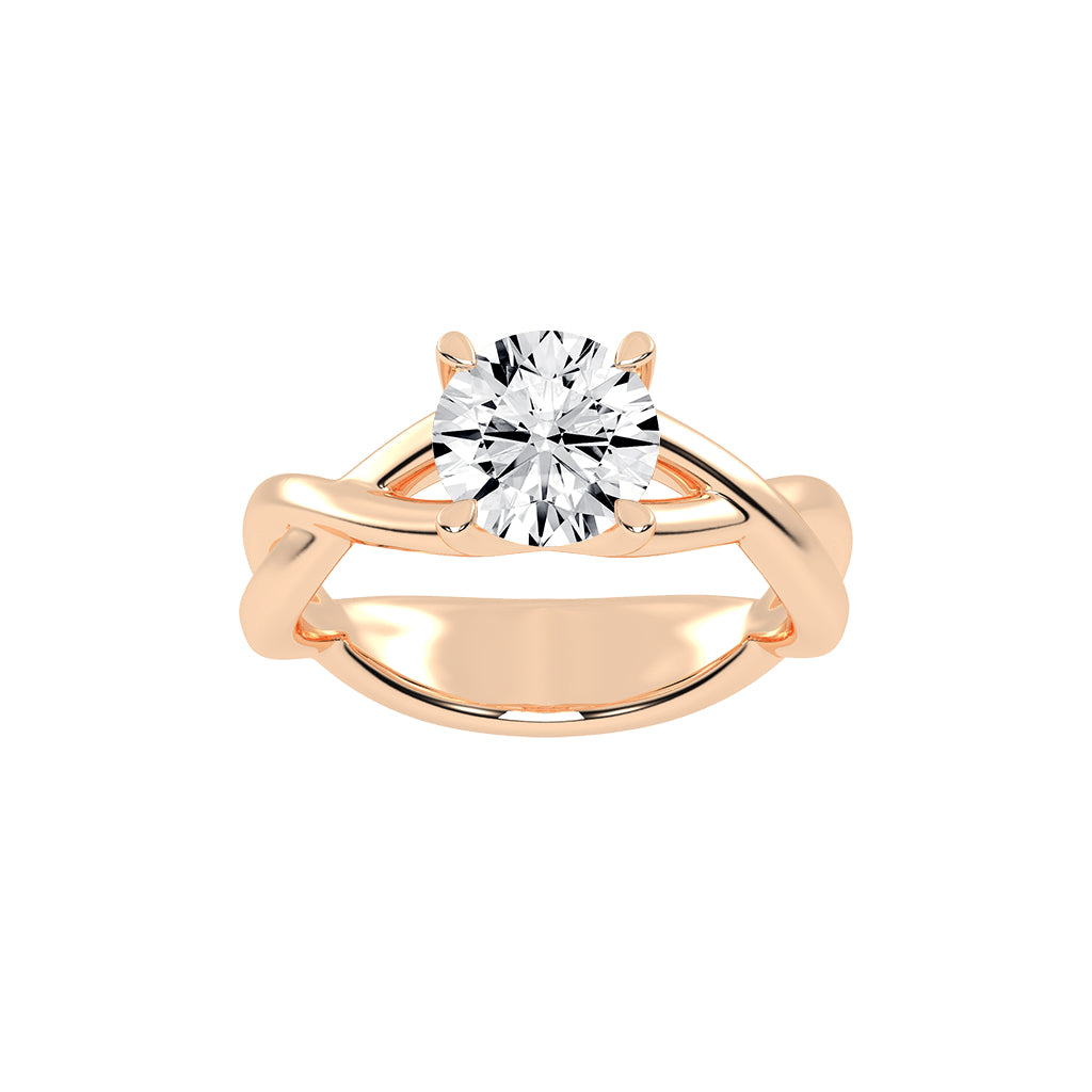 Solaceia Unique Style Round Cut Lab Diamond Ring