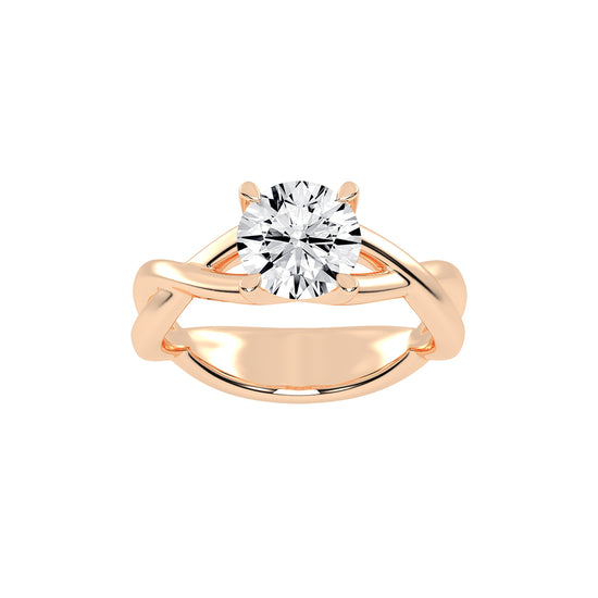 Solaceia Unique Style Round Cut Lab Diamond Ring