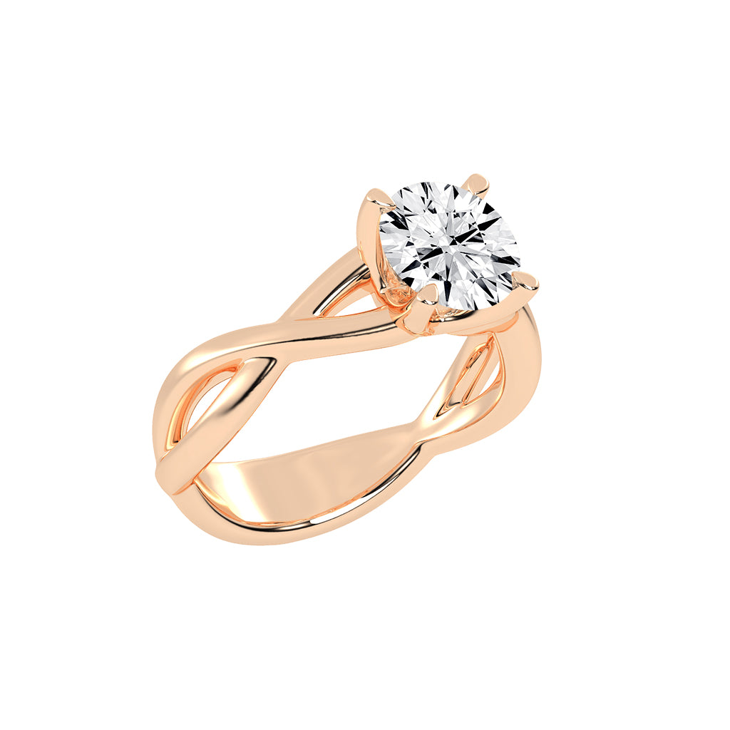 Solaceia Unique Style Round Cut Lab Diamond Ring