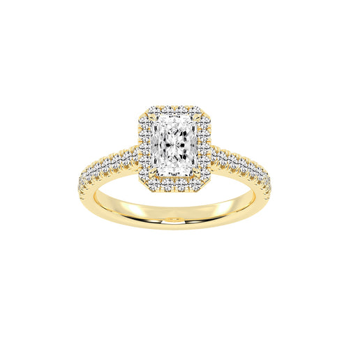 Haliente Radiant Cut Halo Lab Diamond Ring