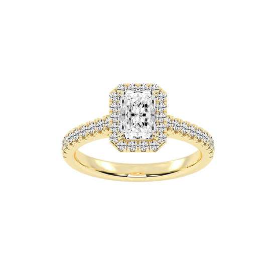 Haliente Radiant Cut Halo Lab Diamond Ring