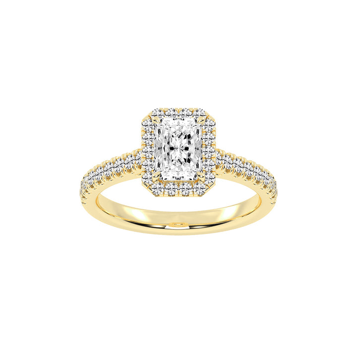 Haliente Radiant Cut Halo Lab Diamond Ring
