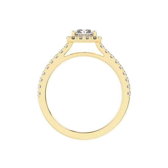 Haliente Radiant Cut Halo Lab Diamond Ring
