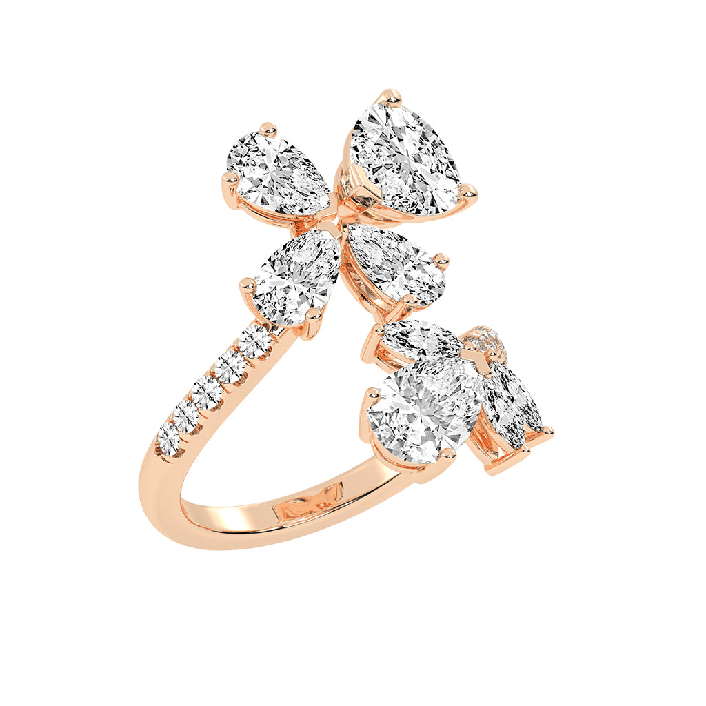 Luminiss Pear Cut Cocktail Lab Diamond Ring