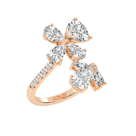 Luminiss Pear Cut Cocktail Lab Diamond Ring