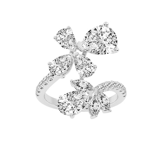 Luminiss Pear Cut Cocktail Lab Diamond Ring