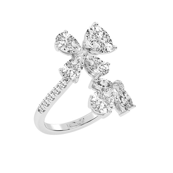 Luminiss Pear Cut Cocktail Lab Diamond Ring