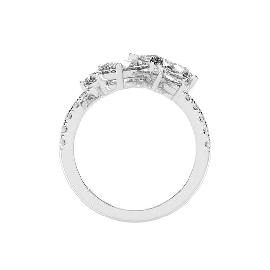 Luminiss Pear Cut Cocktail Lab Diamond Ring