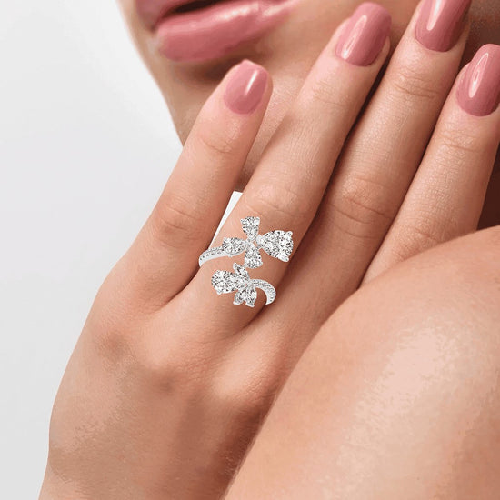 Luminiss Pear Cut Cocktail Lab Diamond Ring