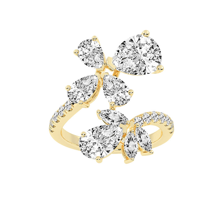 Luminiss Pear Cut Cocktail Lab Diamond Ring