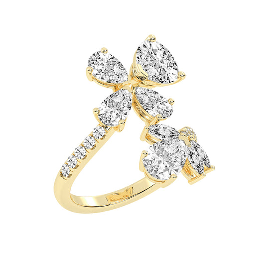 Luminiss Pear Cut Cocktail Lab Diamond Ring