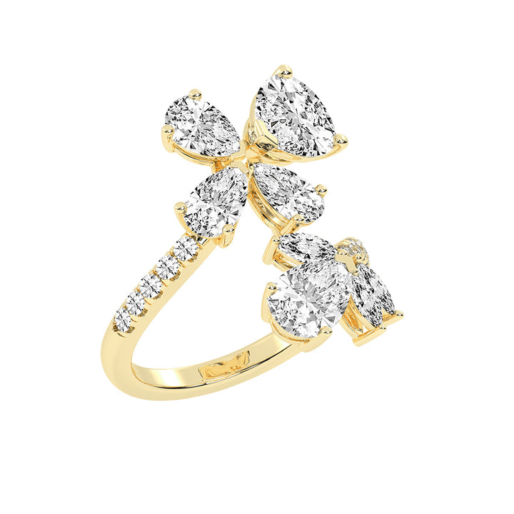 Luminiss Pear Cut Cocktail Lab Diamond Ring