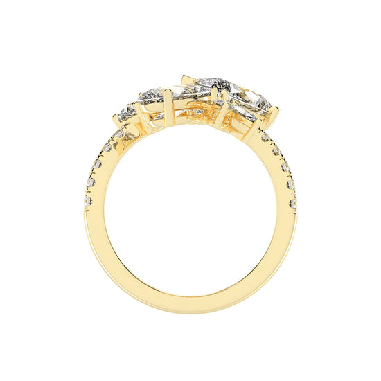 Luminiss Pear Cut Cocktail Lab Diamond Ring