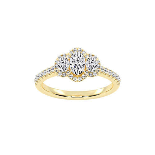 Haltrisse Oval Cut Halo Lab Diamond Ring