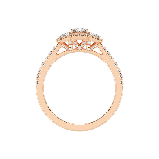Haltrisse Oval Cut Halo Lab Diamond Ring