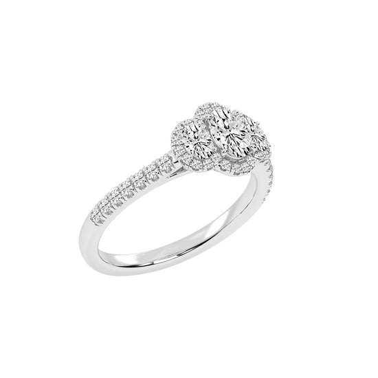Haltrisse Oval Cut Halo Lab Diamond Ring