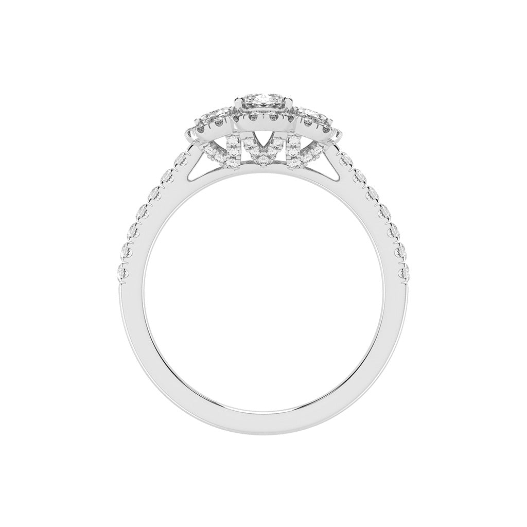 Haltrisse Oval Cut Halo Lab Diamond Ring