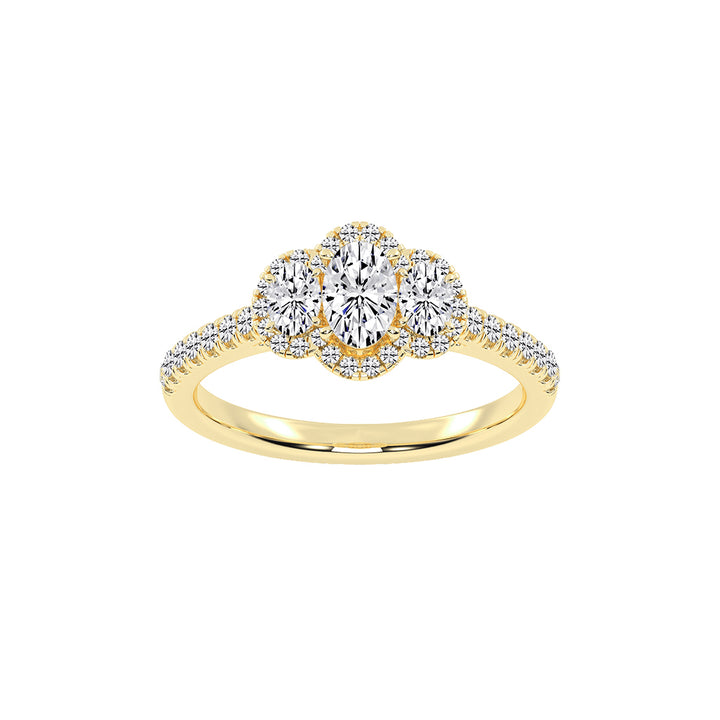 Haltrisse Oval Cut Halo Lab Diamond Ring
