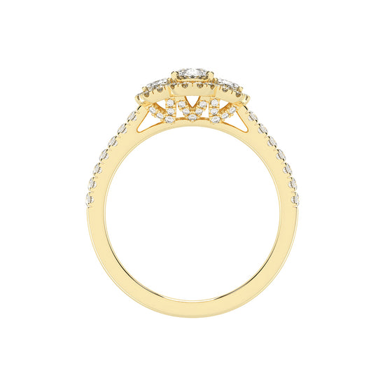Haltrisse Oval Cut Halo Lab Diamond Ring