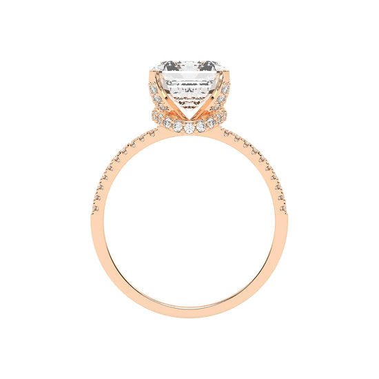 Alurene Split Shank Emerald Cut Classic Lab Diamond Ring