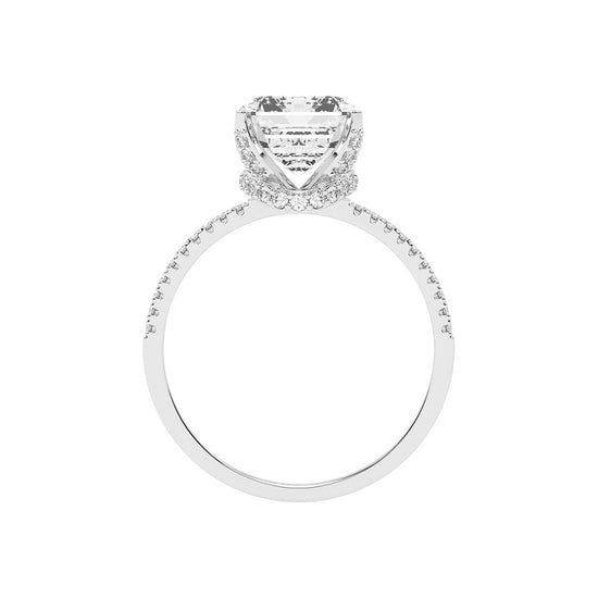 Alurene Split Shank Emerald Cut Classic Lab Diamond Ring