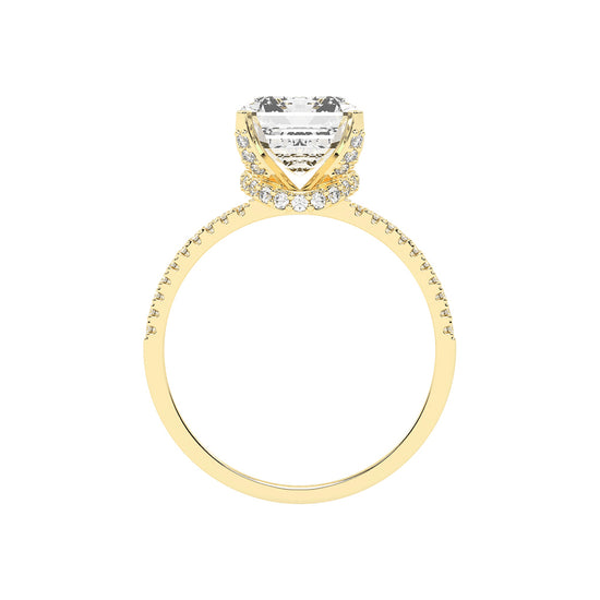 Alurene Split Shank Emerald Cut Classic Lab Diamond Ring