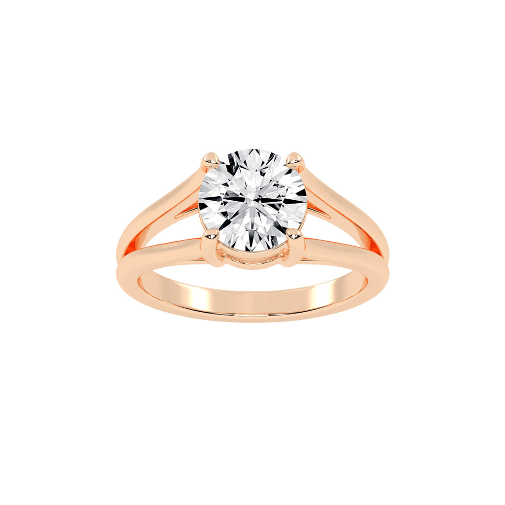 Solstra Cathedral Four Prong Solitaire Lab Diamond Ring